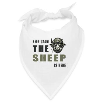 Schaf – Keep Calm Design - Bandana - Weiß - Vorne