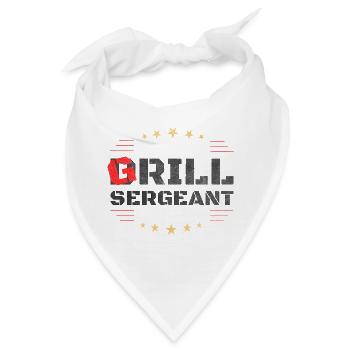 BBQ Grill Sergeant Shirt für Grillmeister - Bandana - Weiß - Vorne