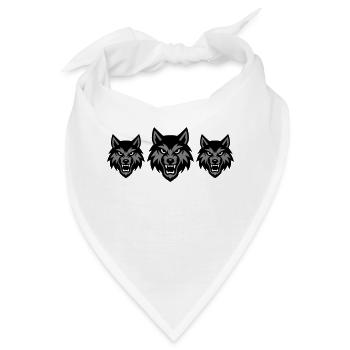 Wolf Kopf Gruppe Rudel - Bandana - Weiß - Vorne
