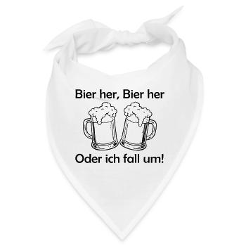 Bienen hier, Bienen hier - oder ich fall um! - Bandana - Weiß - Vorne