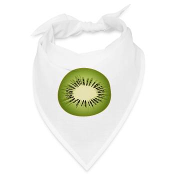 Kiwi Scheibe als frisches Fruchtmotiv - Bandana - Weiß - Vorne