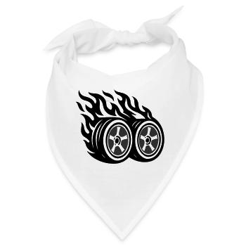 Autoreifen Flamme - Bandana - Weiß - Vorne