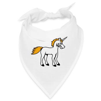 Einhorn Böse Wütend Angriff Zähne knirschen sauer - Bandana - Weiß - Vorne