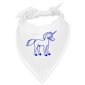 Einhorn Böse Wütend Angriff Zähne knirschen sauer - Bandana - Weiß - Vorne