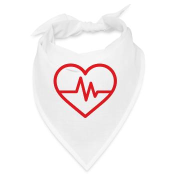 Herzschlag-EKG-Linie Medizinischer Pulswellen-Ikon-Vektor - Bandana - Weiß - Vorne