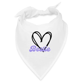 Bestie Herz lila - Freundschaft - Bandana - Weiß - Vorne