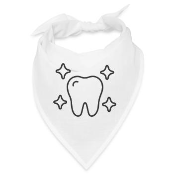 Glänzendes Zahnliniensymbol – Symbol für die Zahnpflege - Bandana - Weiß - Vorne