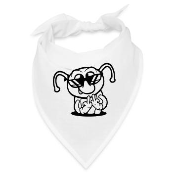 Raupe Mittelfinger Beleidigung Loch Sonnenbrille - Bandana - Weiß - Vorne