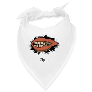 Zip it – Freches Statement im Pop-Art Look - Bandana - Weiß - Vorne