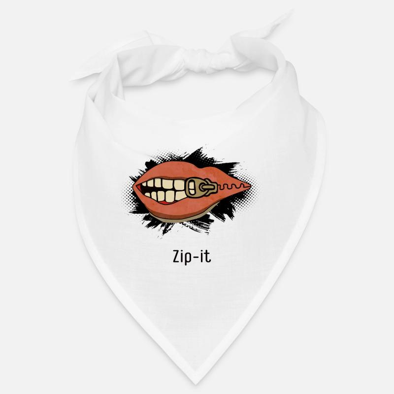 Zip it – cheeky statement in a pop art look - Bandana - white