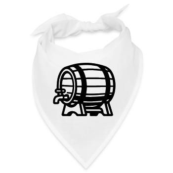 Bierfass Symbol Brauerei - Bandana - Weiß - Vorne