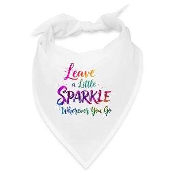 Regenbogen Glitzer Inspirierendes Zitat Design - Bandana - Weiß - Vorne