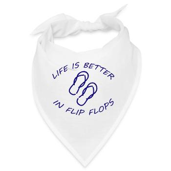 LIFE IS BETTER IN FLIP FLOPS - Bandana - Weiß - Vorne