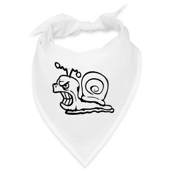 Schnecke Böse Wütend Angriff Zähne knirschen sauer - Bandana - Weiß - Vorne