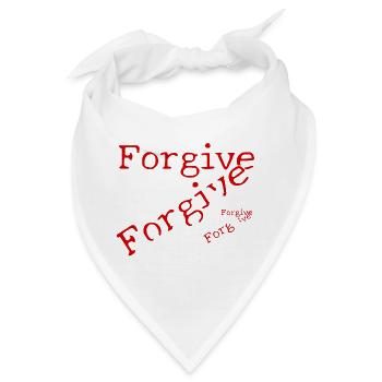 Vergebung in roter Typografie - Bandana - Weiß - Vorne