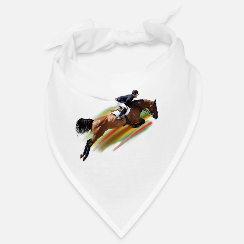 Cavalier de saut d’obstacles à rayures arc-en-ciel Bandana