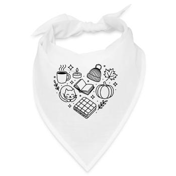 Herbst Herz, herbstliche Gemütlichkeit, herbstlich - Bandana - Weiß - Vorne