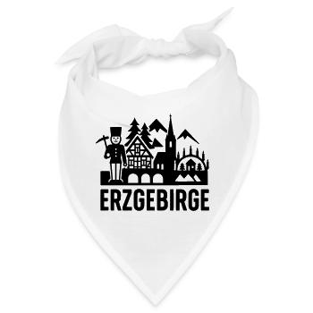 Erzgebirge typisch Silhouette - Bandana - Weiß - Vorne