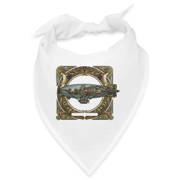 Luftschiff im Jugendstilrahmen - Bandana - Weiß - Vorne