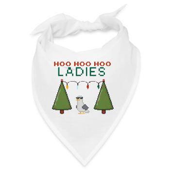 HooHooHoo Damen Pixel Weihnacht - Bandana - Weiß - Vorne