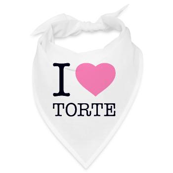 I love Torte - Bandana - Weiß - Vorne