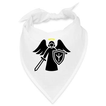 Schutzengel Krieger mit Schild Piktogramm - Bandana - Weiß - Vorne