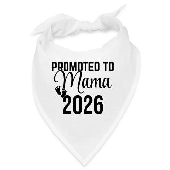 Promoted to Mama 2026 – Werdende Mutter Design - Bandana - Weiß - Vorne