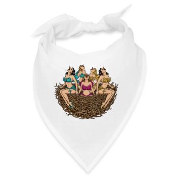 Tropische Nest-Damen in Blühen - Bandana - Weiß - Vorne