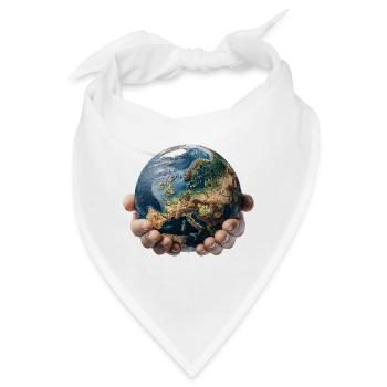Erde in Händen: Globale Verantwortung - Bandana - Weiß - Vorne