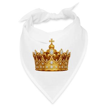 Goldene Krone mit Diamanten - Bandana - Weiß - Vorne