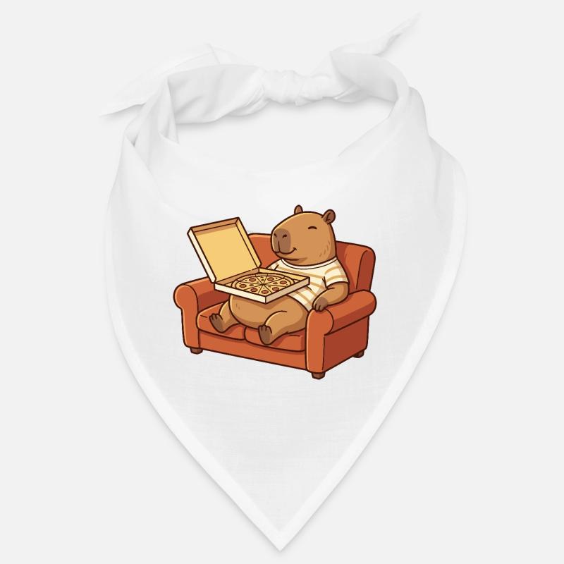 Capybara Sofa Pizza gemütliches Tierdesign Bandana