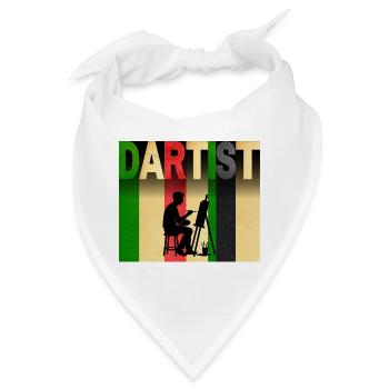 Dartist-Künstler im Atelier - Bandana - Weiß - Vorne