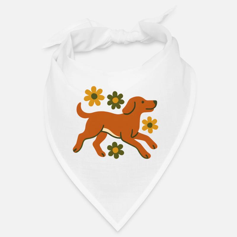 Chien rapide dans le champ de fleurs Bandana