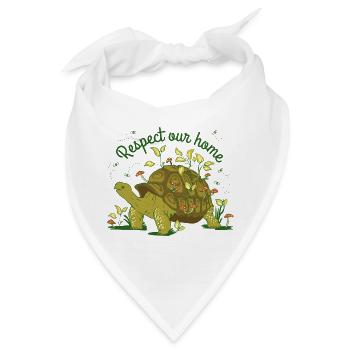 Respect Our Home Turtle Nature Environment Graphic - Bandana - Weiß - Vorne