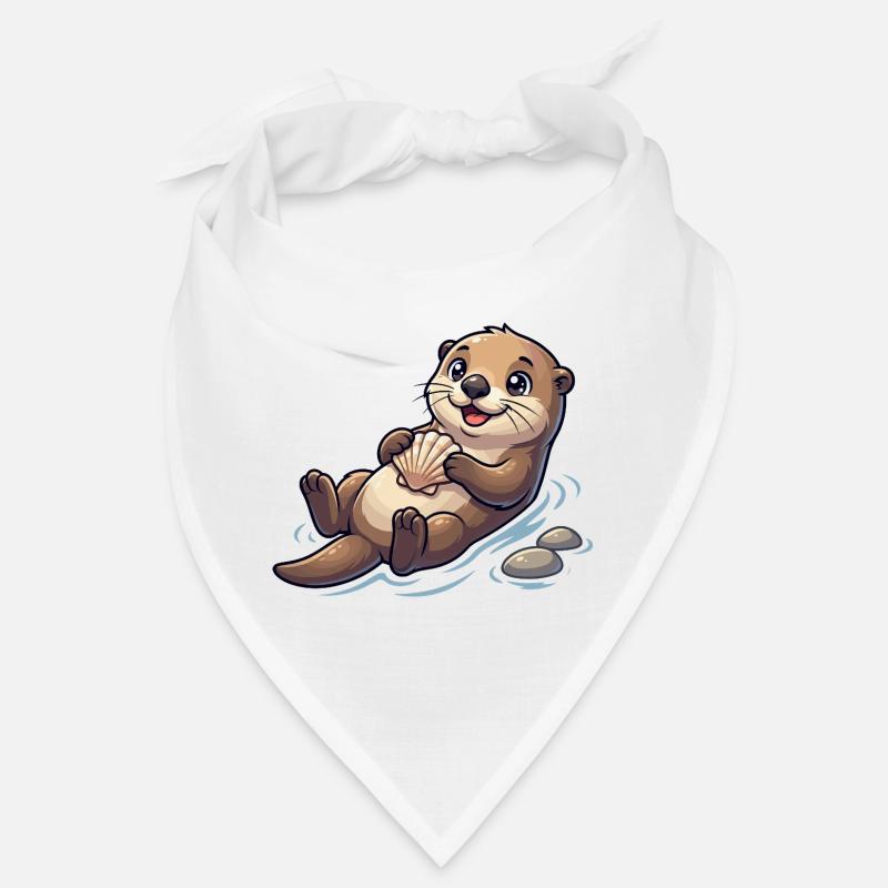 Otter with seashell on the beach Bandana