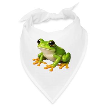 Grüner Frosch Illustration - Bandana - Weiß - Vorne