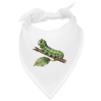 Papilio-Raupe am Ast - Bandana - Weiß - Vorne