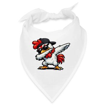 Dabbing Rooster - Bandana - Weiß - Vorne