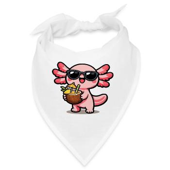 Axolotl Kokos-Kawaii mit Sonnenbrille - Bandana - Weiß - Vorne