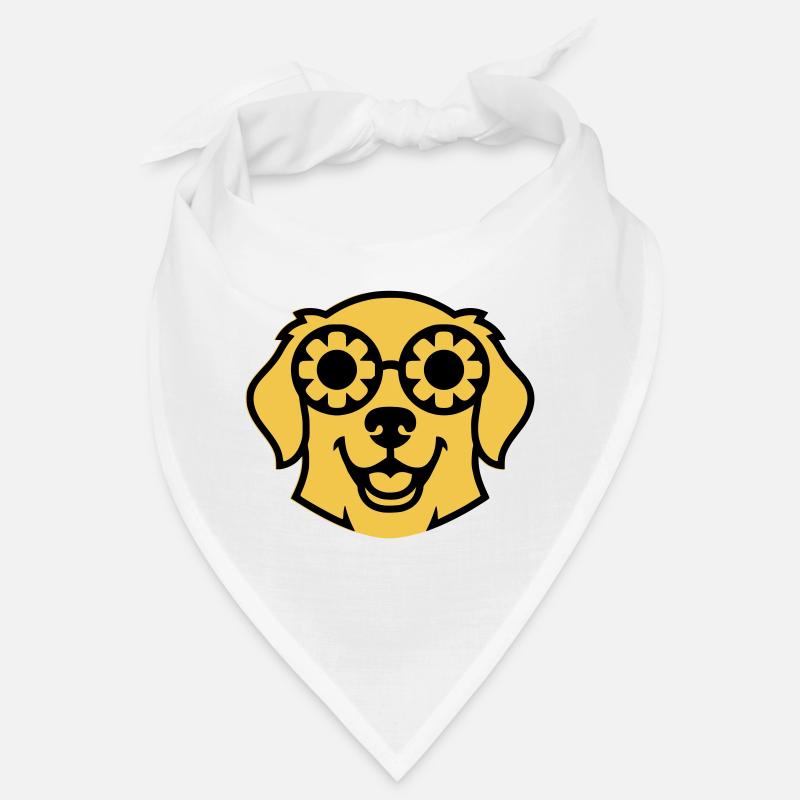 Labrador Blume Brille Peace Comic Bandana
