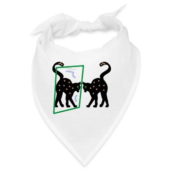 Spiegel das Kätzchen, Abstraktion - Bandana - Weiß - Vorne