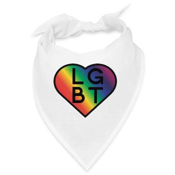 LGBT Rainbow Heart Pride Design - Bandana - Weiß - Vorne