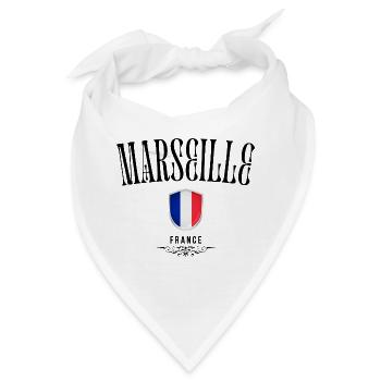 Marseille-Souvenir, elegantes Design Marseille - Bandana - Weiß - Vorne