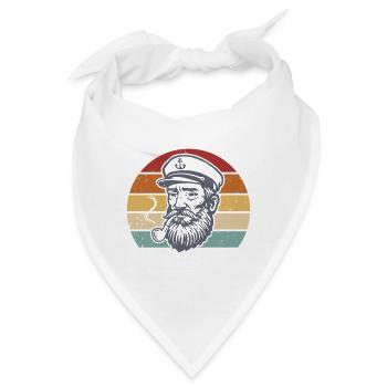 Kapitän Retro Bootsfahrer Seefahrer Seemann - Bandana - Weiß - Vorne