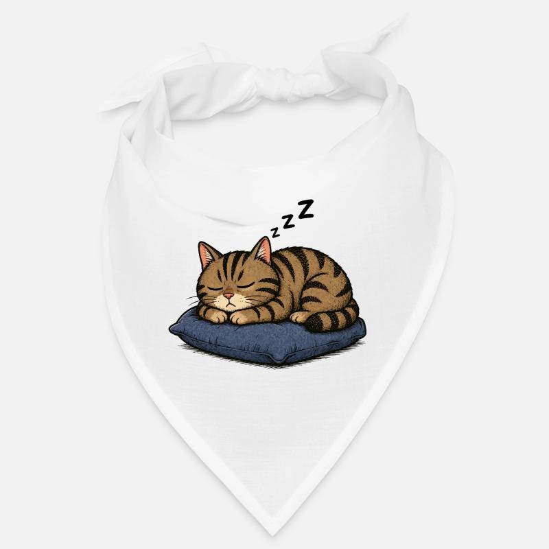 Chat endormi sur l’oreiller Bandana