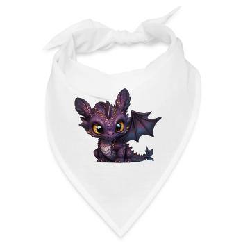 Purpur Drachenbaby - Bandana - Weiß - Vorne