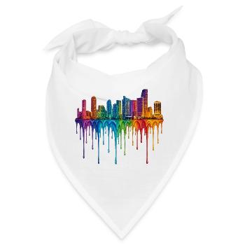 Miami Florida Tropfende Kunst - Bandana - Weiß - Vorne