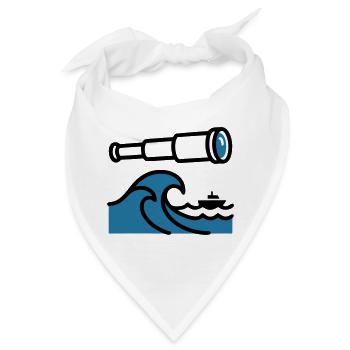 Fernrohr Wellen Ozean Entdecker - Bandana - Weiß - Vorne
