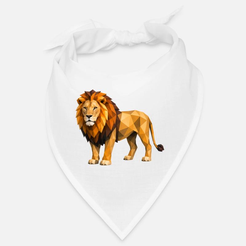 Lion low poly jaune orange Bandana
