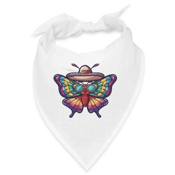Schmetterling Lustig Sombrero - Bandana - Weiß - Vorne